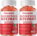 Magnesium Glycinate Gummies 1000mg - Suikervrij Magnesium Kalium Supplement met Vitamine D, B6, CoQ10 voor Kalm Mood & Slaap Ondersteuning - 120 Strawberry Gummies -2 Pack