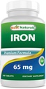 Best Naturals Iron Supplement - 65 mg - 240 tabletten - Non-GMO & Glutenvrij