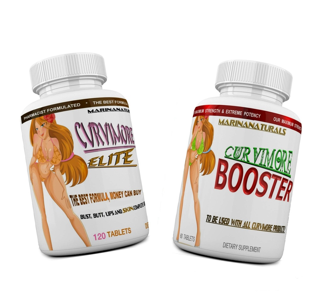 CURVIMORE Elite Complete Starter KIT Advanced Breast Enlargement, Butt Enhancement, Bust Enhancement, Booty Enhancement, Lip Plumpping & Skin Strightening Pills – Gros seins, hanches et glutens. 1 mois