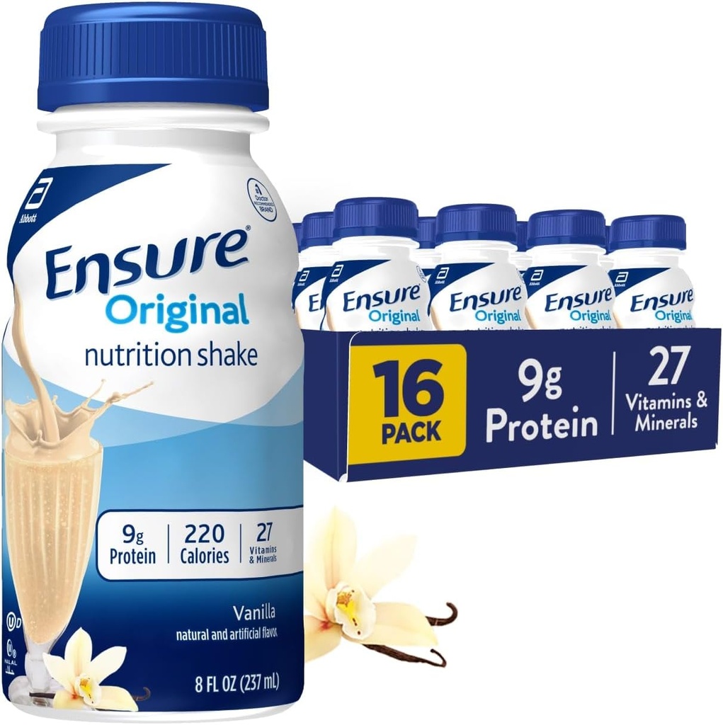 Ensure Original Vanilla Nutrition Shake | Meal Replacement Shake | 16 Pack