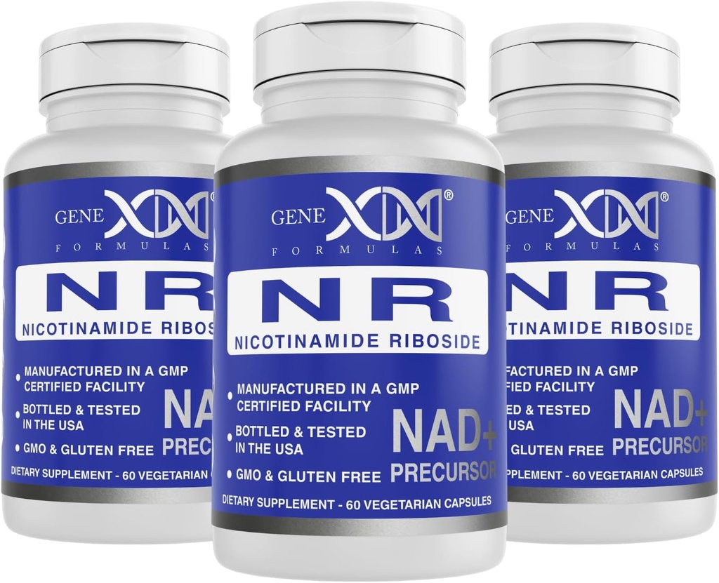Genex Formules NR Nicotinamide Riboside 300mg (3 Pack) NAD+ Precursor voor gezonde veroudering - GMP-gecertificeerd, niet-GMO, glutenvrij, vegetarisch