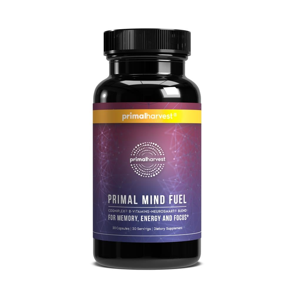 Supplément Cerveau par Primal Harvest, Primal Mind Fuel Brain Booster pour Focus, Energy, Clarity et Brain Health 30 Capsules Nootropics Supplément Soutien Cerveau pour les hommes et les femmes