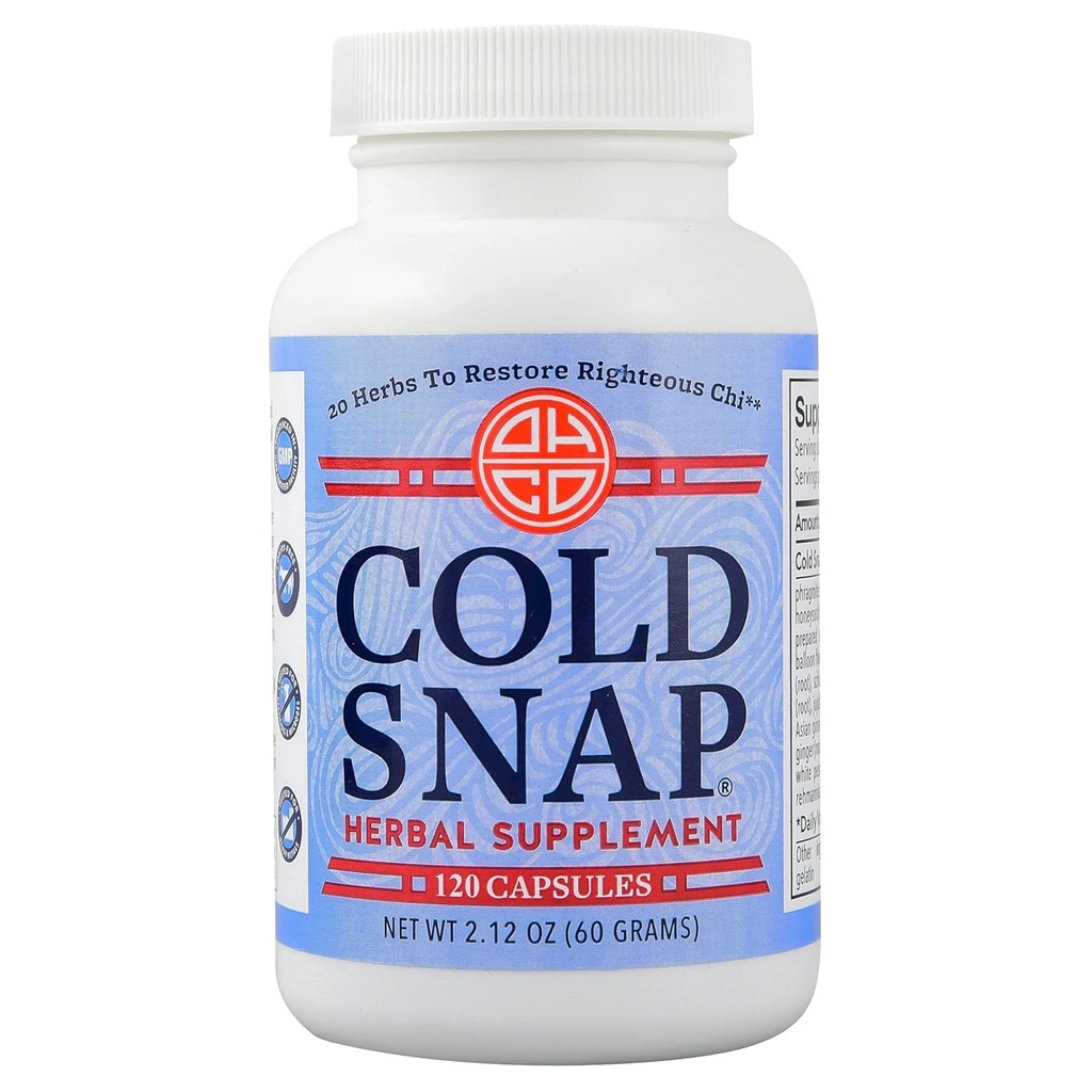 Cold Snap - Chinees kruidensupplement voor diepe immuunondersteuning - Immuunsysteembooster met 20 natuurlijke ingrediënten inclusief Ginseng & Gember - snelle actie voor plotselinge problemen - 120 capsules
