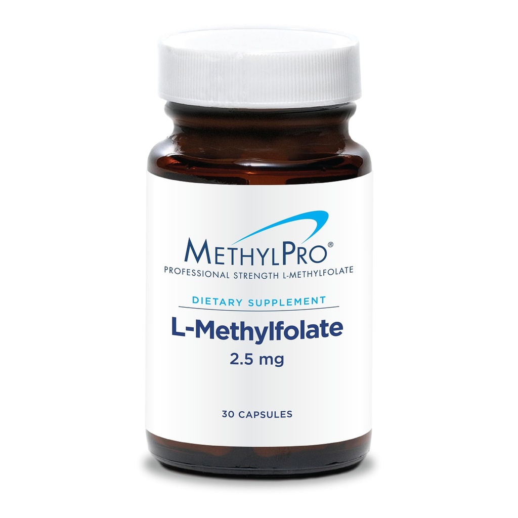 MethylPro L-methylfolaat 2,5 mg - Ondersteunt een gezonde mindset - Actieve folaat voor methyleringsondersteuning en biochemische reacties - Hoog Biobeschikbaarheid - Flexibele dosering - 30 porties - 30 capsules