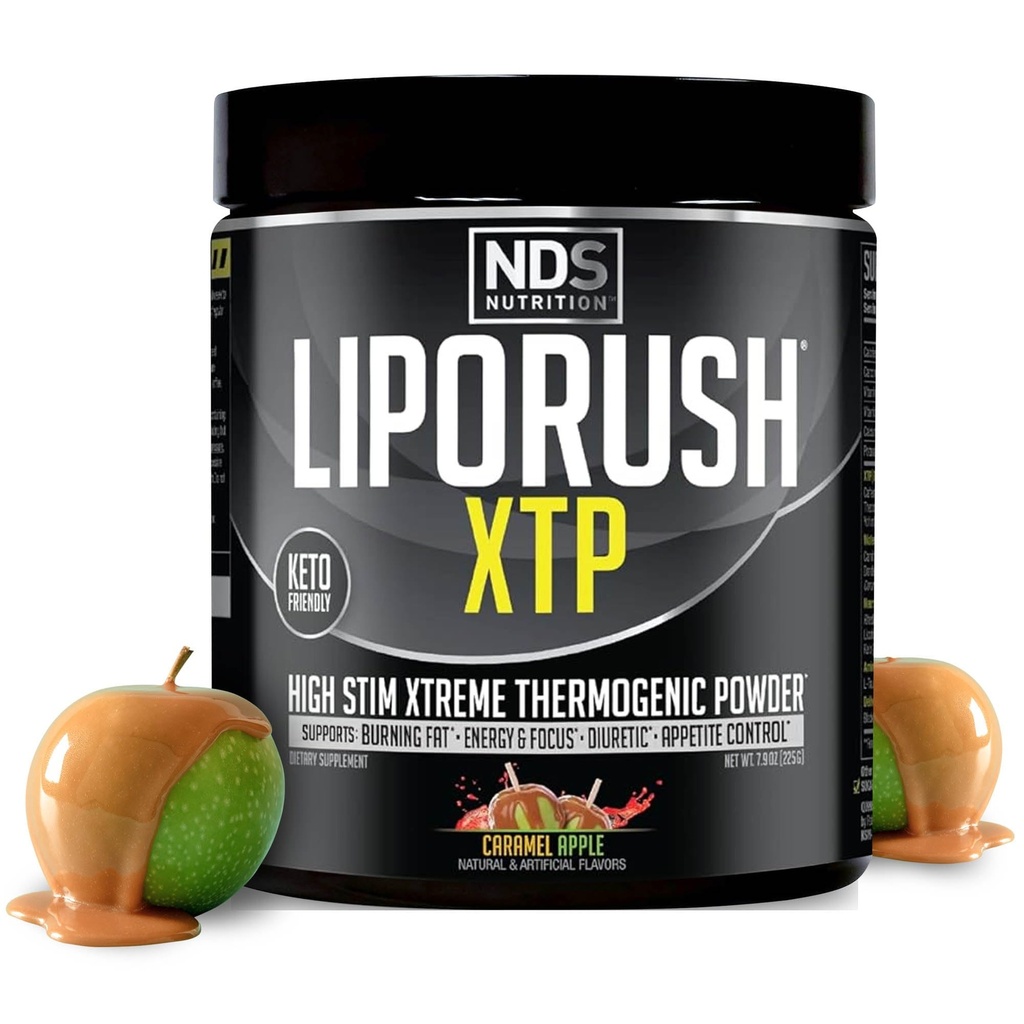 NDS Nutrition XTP Thermogenic Fat Burner met L-Carnitine - Energie, Focus en Appetite Control - Extreme Thermogenic Fat Burning Powder Weight Loss - Caramel Apple (45 porties)