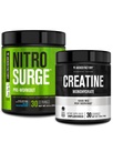 Supplément préentraînement de l'usine Jacked NITROSURGE (framboise bleue) Poudre monohydratée de créatine 150g pour la croissance musculaire, la force accrue, l'énergie accrue