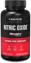 Ge Jacked Factory Essentials Nitric Oxide Booster - Gepatenteerd gebonden L-Arginine Silicate 1500mg Pre Workout Supplement voor spiergroei, pompen, bloedvatigheid en energie - 90 Veggie Pillen