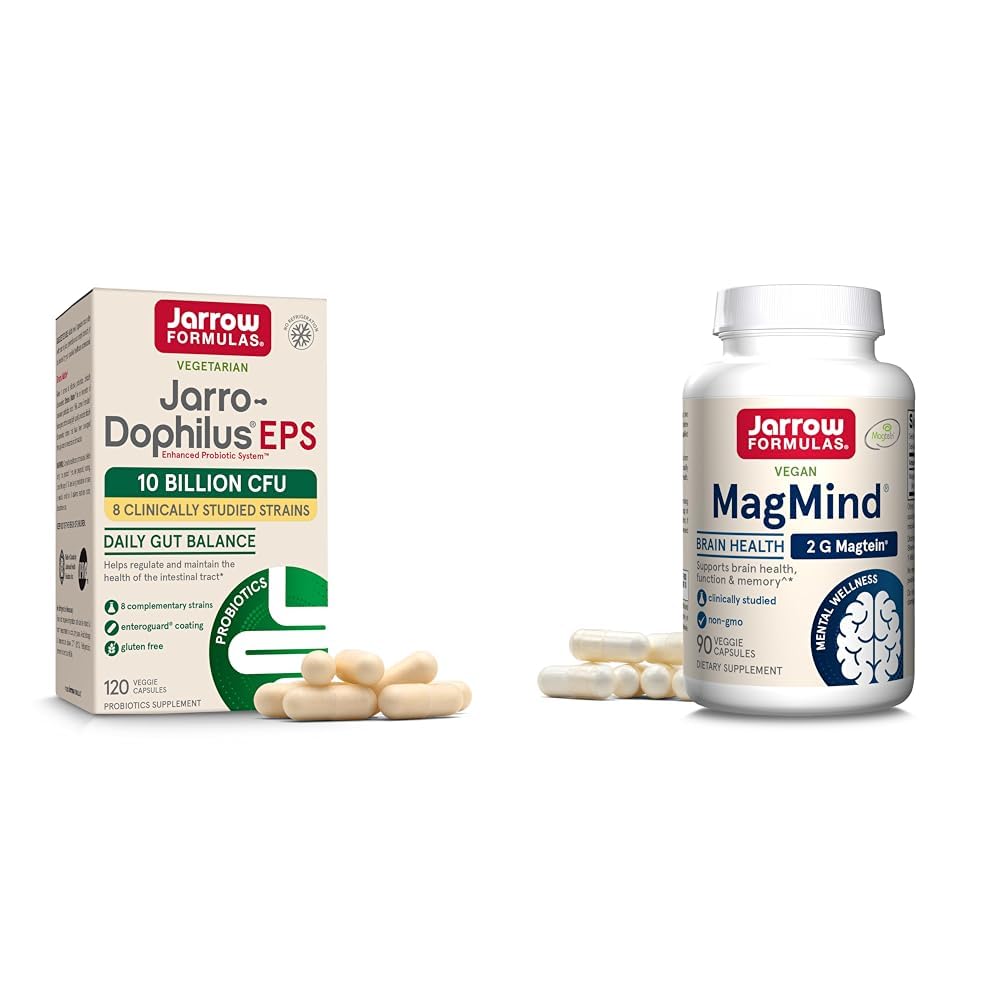 Jarrow Formules Probiotica 10 miljard CFU en MagMind Brain Health Supplement Bundle