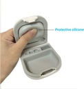 Gehoorhulp geval met batterij opslag Slot Hard Small 0.59"*2.44"*1.57", Silicone Kussen, voor ITE, BTE Hoortoestellen (Wit)