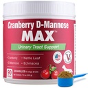 Cranberry D Mannose MAX- Dog Urinary Tract (UT) Supplément de soutien pour la santé, la vésicule et le rein - UTI Bladder Control for Dogs-Granules (90 doses)