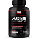 Facteur de force L-Arginine supplément à l'oxyde nitrique avec BioPerine pour aider à construire le muscle et soutenir un débit sanguin plus fort, la circulation, la livraison d'éléments nutritifs, et les pompes, L-Arginine 3000mg, 3g, 150 Capsules