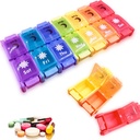 Organisateur de pilules 2 fois par jour,SZREDU 7 jours par semaine Cas de pilules, Voyage AM/PM Pill Container, Grand Compartment Medicine Planner, Boîte détachable d'organisateur de médicaments pour la vitamine, Huiles de poisson, Capsules