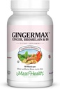 Maxi Health Gingermax - Ginger - Bromelain et vitamine B6 - Digestion Health - 60 Capsules - Kosher