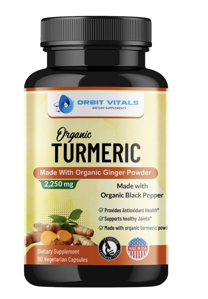 Kurkuma Curcumine met Black Pepper & Ginger 2250mg - Ultra Potent Turmeric Supplement met 95% Curcuminoïden & BioPerine voor gezamenlijke ondersteuning, verbeterde biologische beschikbaarheid, Immune Health - 90 Vegan Capsules