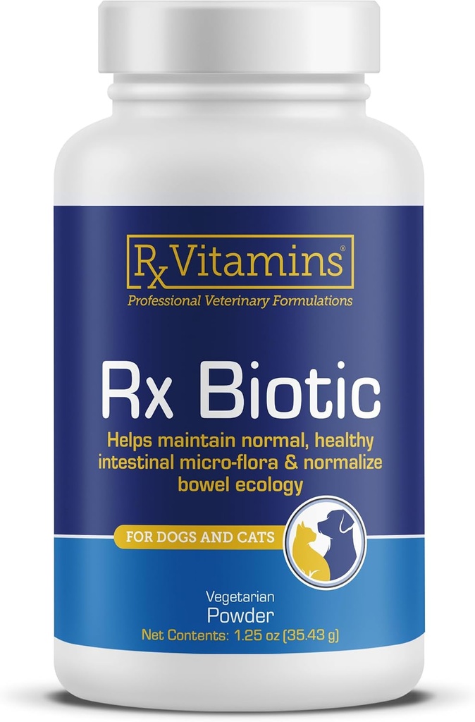 Rx Vitaminen Rx Biotic - Probiotic Powder for Dogs and Cats - Cat Digestief Ondersteuning & Probiotica for Dogs Gut Health - Hondenprobiotica for Digestief Health - 1,25oz