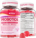 Vaginale Probiotica Gummy's voor vrouwen PH Balance, Odor Control met Prebiotica, Cranberry, D-Mannose, bevordert Vrouwelijke Gezonde Vaginale Flora, Urinaire Tract, Gist, Digestieve Ondersteuning, Suikervrij,60Ct