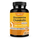 ZEBORA glucosamine Chondroïtine Joint Support Supplément, avec MSM Turmeric Boswellia, Glucosamine Sulfate, Glucosamine Chondroïtine MSM, pour Supports et Relief, 120 Capsules