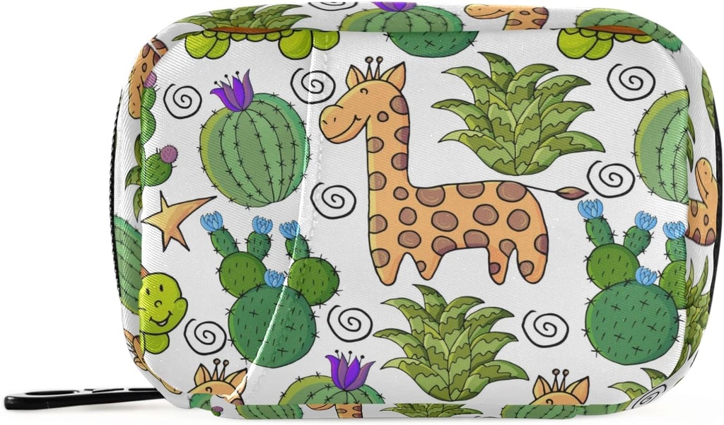 Cactus Giraffe Turtle pil Box 7 dagen pil geval Travel pil Organizer Bag met rits draagbare wekelijkse geval Compacte grootte voor vitamine supplement houder