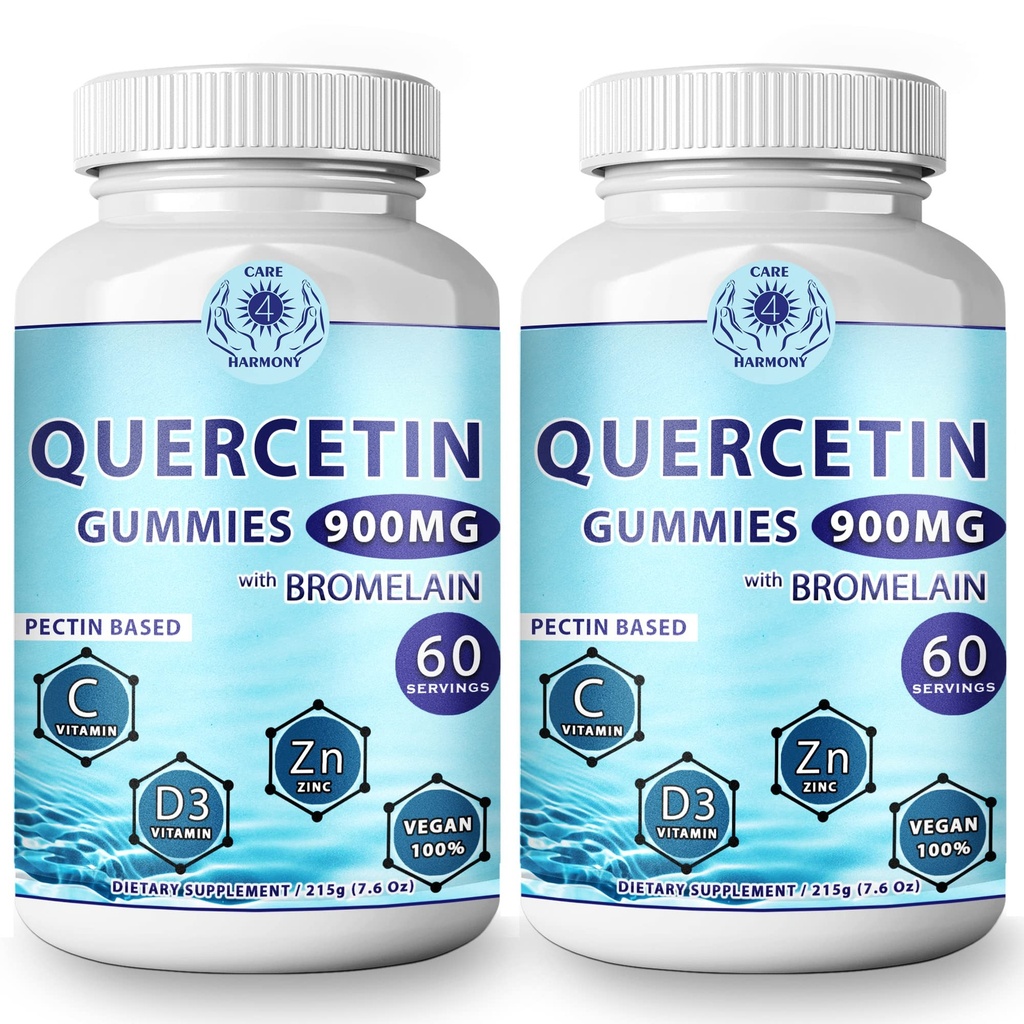 (2 Pack) Quercetine Gummies - Quercetine met Bromelaine Vitamine C + Zink Vitamine D3 