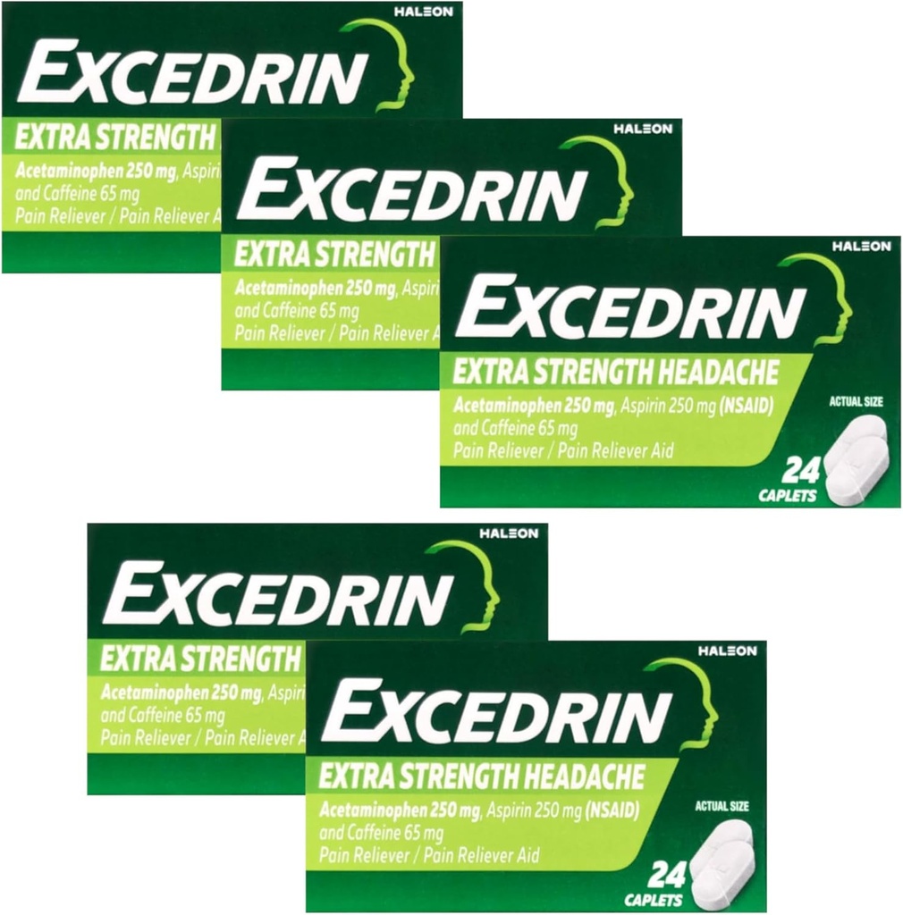 Excedrin Extra Sterkte - 24 Capletten, Verpakking van 5
