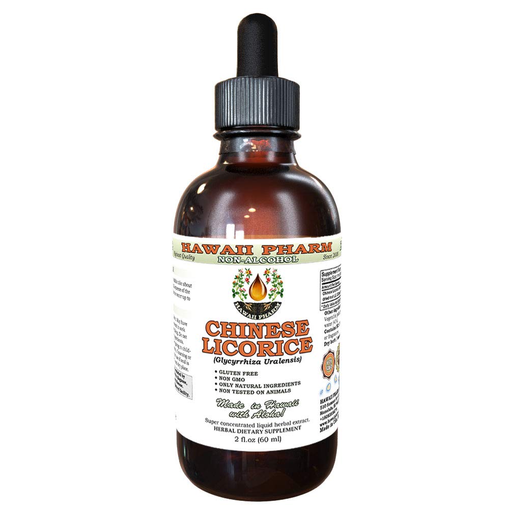 Hawaii Pharm Chinese Licorice Alcoholvrije Liquid Extract, Chinese Licorice (Glycyrrhiza Uralensis) Wortel Glycerite Natuurlijke Kruidensupplement 2 oz