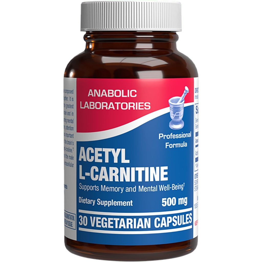 ALCAR Acetyl L-Carnitine 500mg - High Potency L Carnitine Supplement voor zenuwhersengeheugen energie en focus ondersteuning - Vegetarische niet-GMO & Made in the USA in cGMP Facilities - 30 Servings
