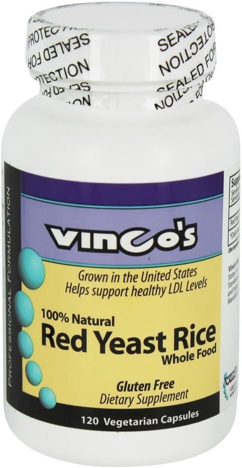 Vinco's - 100% Natural Red Gist Rice - 120 Vegetarische Capsules