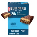 CLIF BUILDERS proteïnerepen - Cookies 'n Cream Flavor - 20g plantaardige eiwit - Glutenvrij - niet-GMO - lage Glykemie - Geen kunstmatige zoetstoffen - 2,4 oz. (12 Pack)