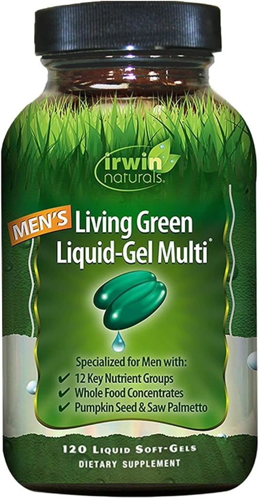 Irwin Naturals mannen levend Green Liquid-Gel Multi - 120 Softgels - mannen multivitamine met 70+ essentiële voedingsstoffen, vitaminen en mineralen