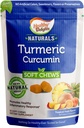 Gezonde Delights Naturals, Kurkuma Curcumin Zachte Kauwen, Promoot Gezonde Ontvlammende Reactie, Heerlijke Tropische Fruit Smaak, 30 Tellen