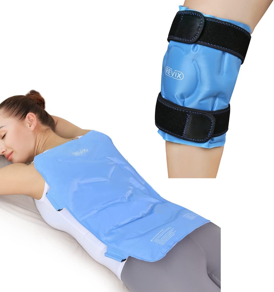REVIX Ice Pack for Knie & Back Pain Relief, Herbruikbare Gel Ice Wrap for Injuries and Artritis