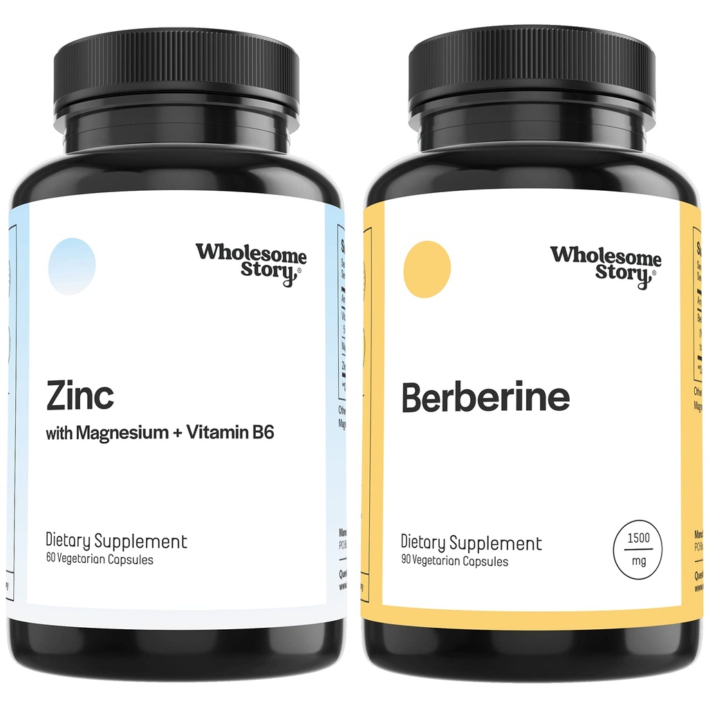 3-in-1 Zink Picolinaat Magnesium Glycinate Supplementen met Vitamine B6 + Berberine 1500mg HCl Supplement 