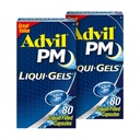 Advil PM Liqui-Gels Pain Reliever and Nighttime Sleep Aid, Pain Medicine with Ibuprofen for Pain Relief and Difenhydramine HCL for a Sleep Aid - 2x80 Liquid Filled Capsules