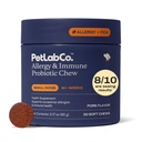 PetLab Co. Allergie & Immune Dagelijkse Probiotica voor honden. Ondersteunt Gistproductie, Seizoensgebonden Allergieën, Intermitterende Itchiness, Gut & Digestieve Gezondheid - 30 Kauwen voor kleine honden - Verpakking mei Vary