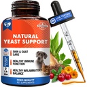 Natuurlijke katten en honden Gistinfectie Anti jeuk behandeling - jeukende oren, huid en Allergie symptomen verlichting - vermindert ontsteking & Relieves Irritatie - plantaardige geneeskunde supplement druppels