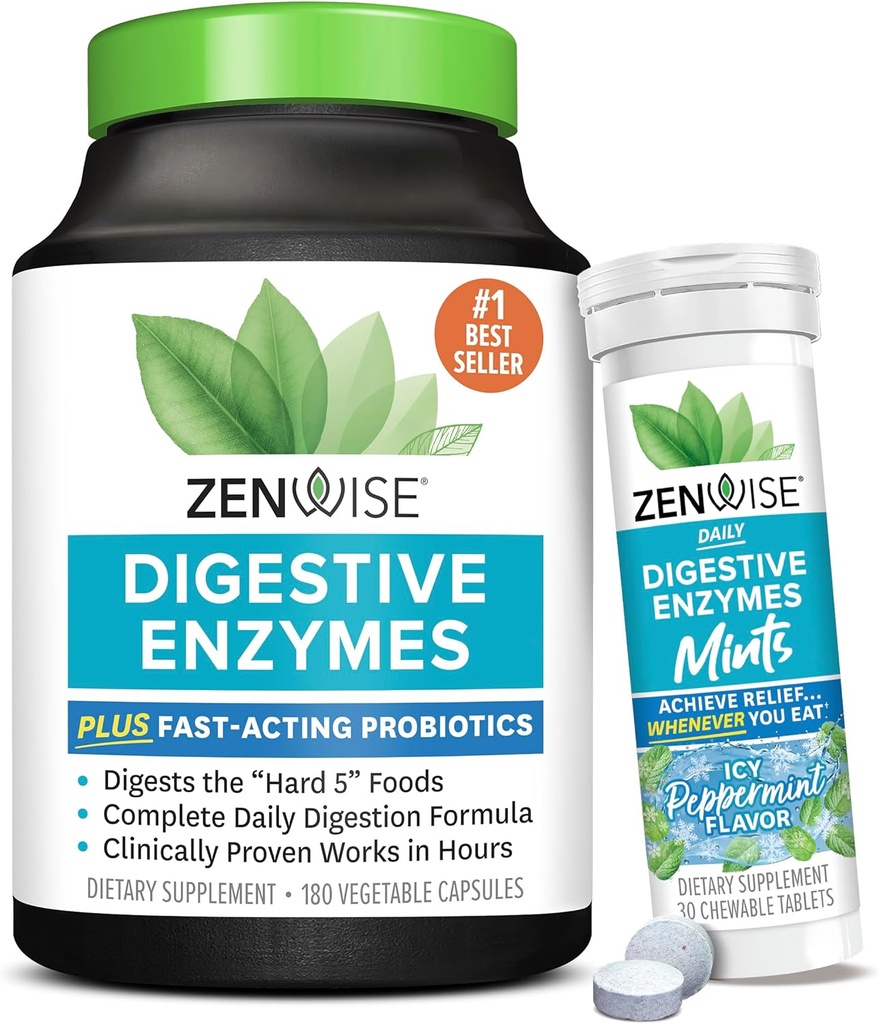 Zenwise Health Decompensative Enzymes and Peppermint Chewable 