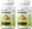 Biologische Shatavari 1200mg, 60 Capsules - Borstvoeding Ondersteuning Vitaminen, Hormonale Balans voor Vrouwen, Asperges Racemosus Root