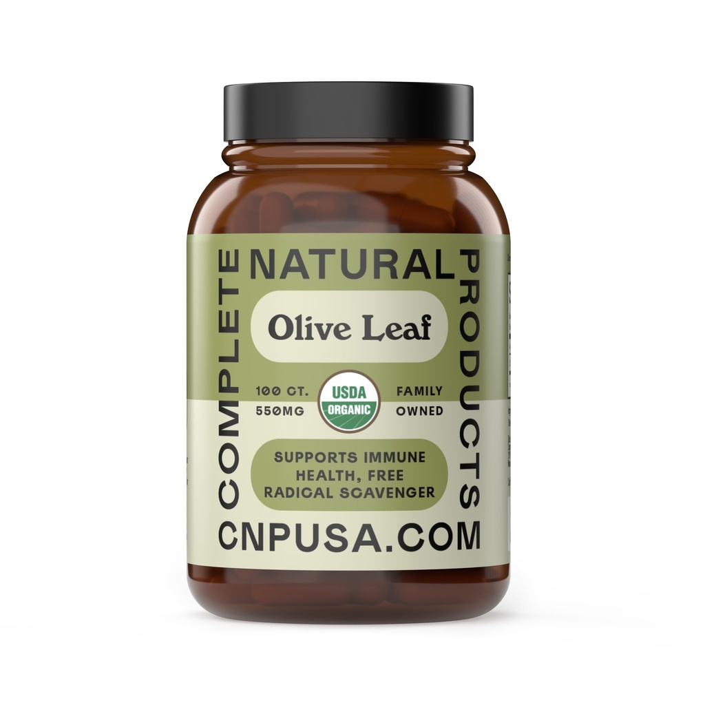 Complete Natural Products Biologische Olive Leaf Capsules - 550mg, 100 Telling, 1100mg per Serving