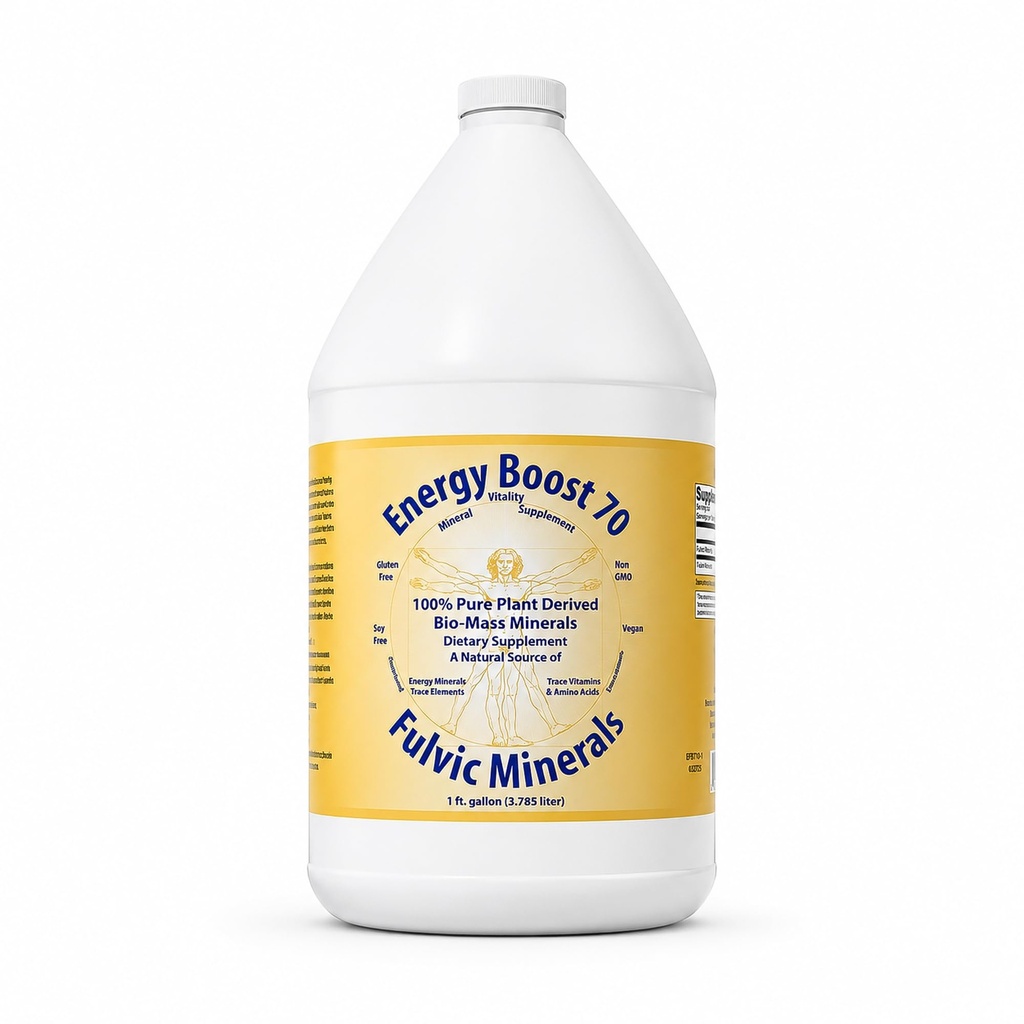 Energy Boost 70 Fulvic Minerals Éléments traces Vitamines et acides aminés Morningstar Minerals (1 Gallon)