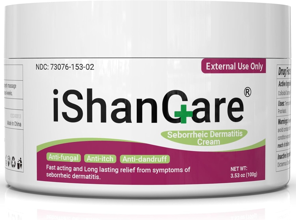 ishancare Seborrheic Dermatitis Cream, maximale sterkte behandeling voor psoriasis, Folliculitis, Dermatitis, Dandruff, snelle verlichting voor jeuken, roodheid, irriteren, Schalen, 3,53 Oz
