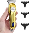 DSP Perruque à barbe pour hommes, Rasoirs de pince à cheveux sans fil, Trimmer à cheveux faciaux pour barbe et moustache, Kit professionnel de coupe de cheveux pour hommes affichage LED rechargeable (or)