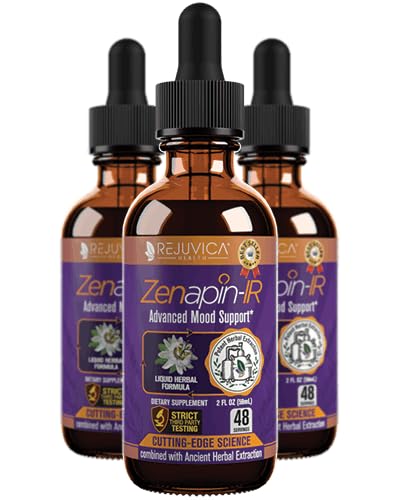 Rejuvica Santé Zenapin IR - Supplément de soutien à l'humeur avancé - Kava Kava, Ashwagandha, Passionflower, Camomille, B-Vitamines et plus