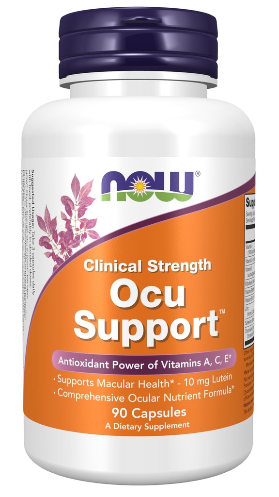 NOW Supplementen, Ocu SupportTM met FloraGLO® Lutein, plus Vitaminen A, C en E, 90 Veg Capsules