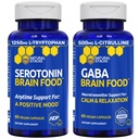 NATUURLIJKE STAKKEN Serotonine & GABA Brain Food Bundle - Ondersteunt een positieve Mood & Calmness* - 120 Totaal Capsules