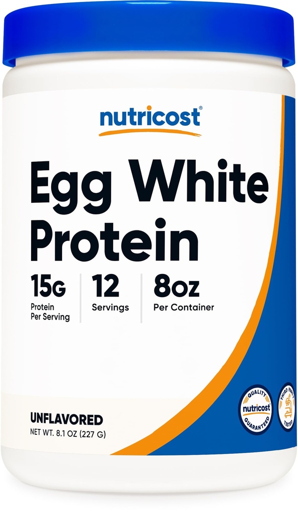 Nutricost Egg White Protein Powder 8oz (Unflavored) - Non-GMO, Gluten Free