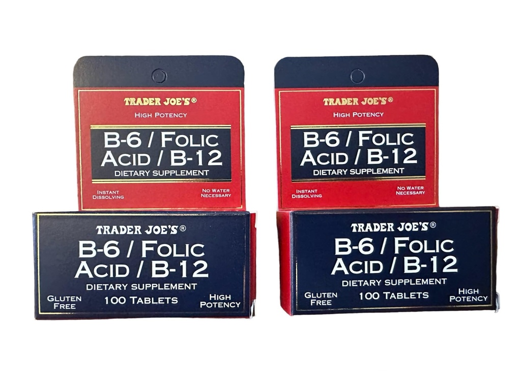 Handelaar Joe's B-6 / Foliumzuur / B-12 Dieetsupplement (200 tabletten - 2 verpakkingen)