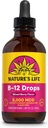 Leven van de natuur B12 Drops 5000 mcg - Vitamine B12 Methylcobalamine - Liquid B12 Supplement voor energie Metabolisme, zenuwfunctie en rode bloedcel ondersteuning Natuurlijke gemengde bes, suikervrij (200 Serv, 4oz)