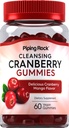 Gummies de canneberges de Piping Rock $ 60 Comte $ Supplément nettoyant pour les femmes et les hommes $ Mangue de canneberges Flavor $ Vegan, non-OGM, sans gluten