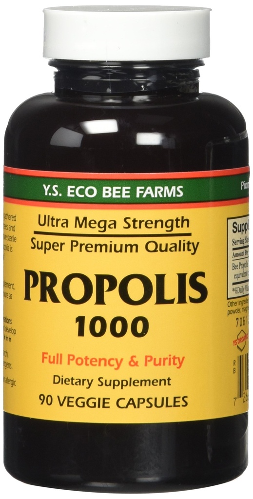 Propolis-raw Onbewerkt 1000mg Y.S. Biologische bijenkwekerijen 90 Caps