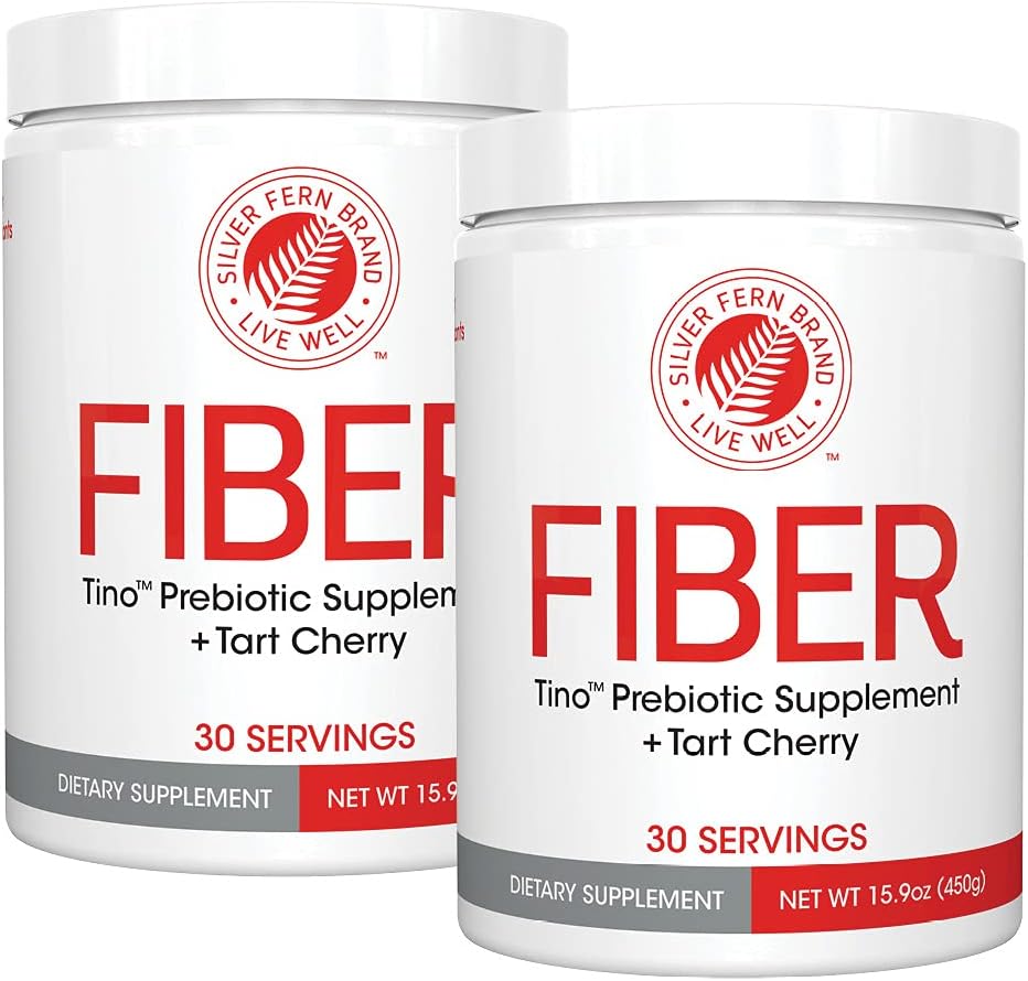 Tino High Fiber Supplement Powder - Non-GMO, Pre-Biotic, Water Soluble, Digestief Friendly, Powdered Mix - Toevoegen aan water, sap, Shakes, Graan & Meer (2 Canisters - 15,9 Oz. ea.)